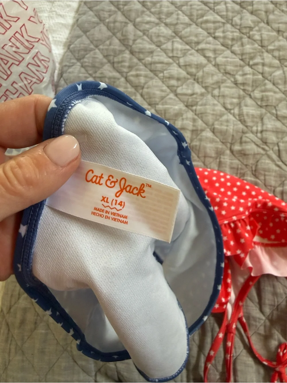 Cat & Jack Red Polka Dot and Navy Star Kids Swim Set